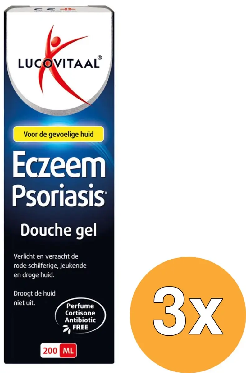 3x Lucovitaal Eczeem Psoriasis Douchegel (200 ml)