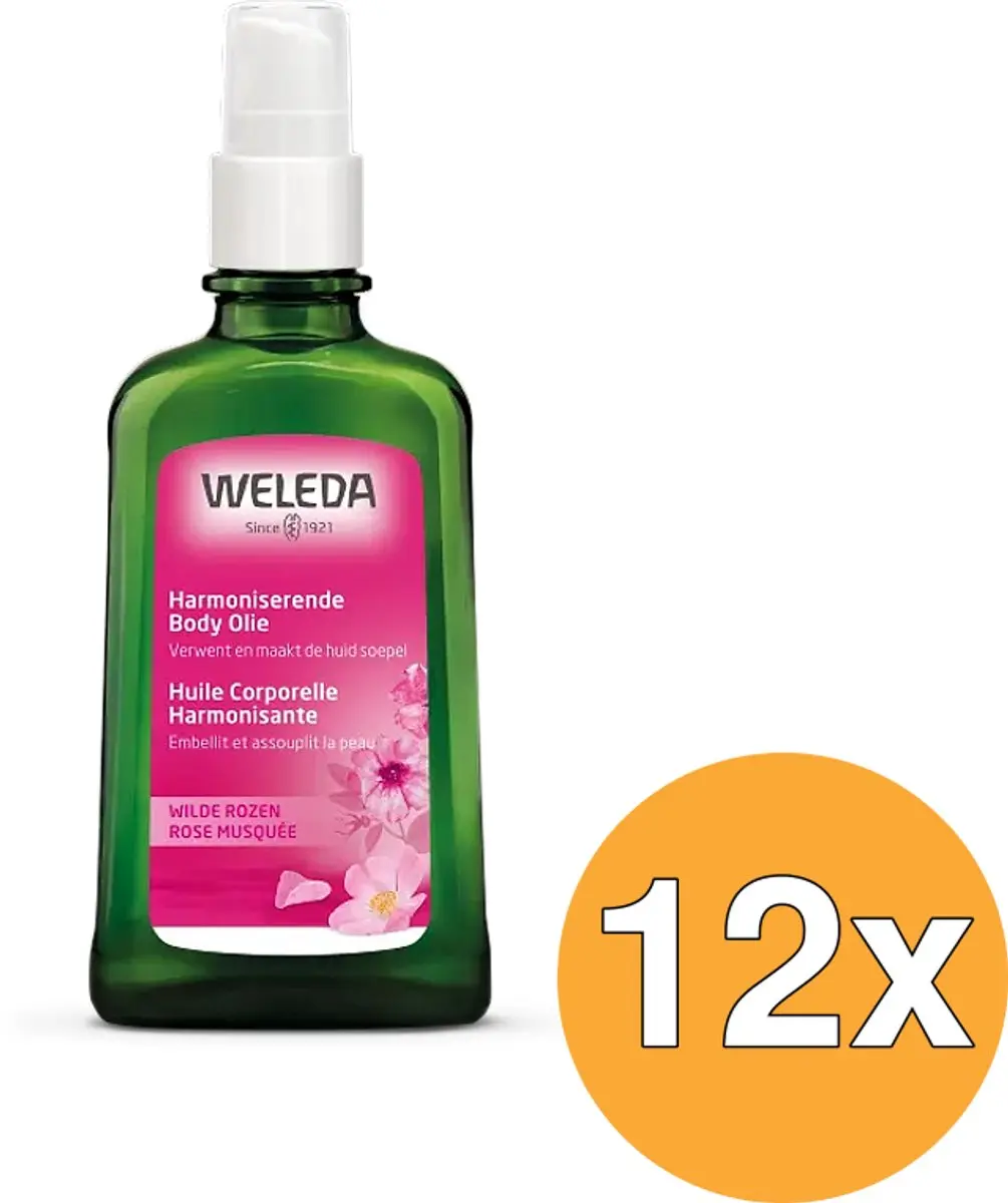 12x WELEDA Wilde rozen harmoniserende body olie (100 ml)