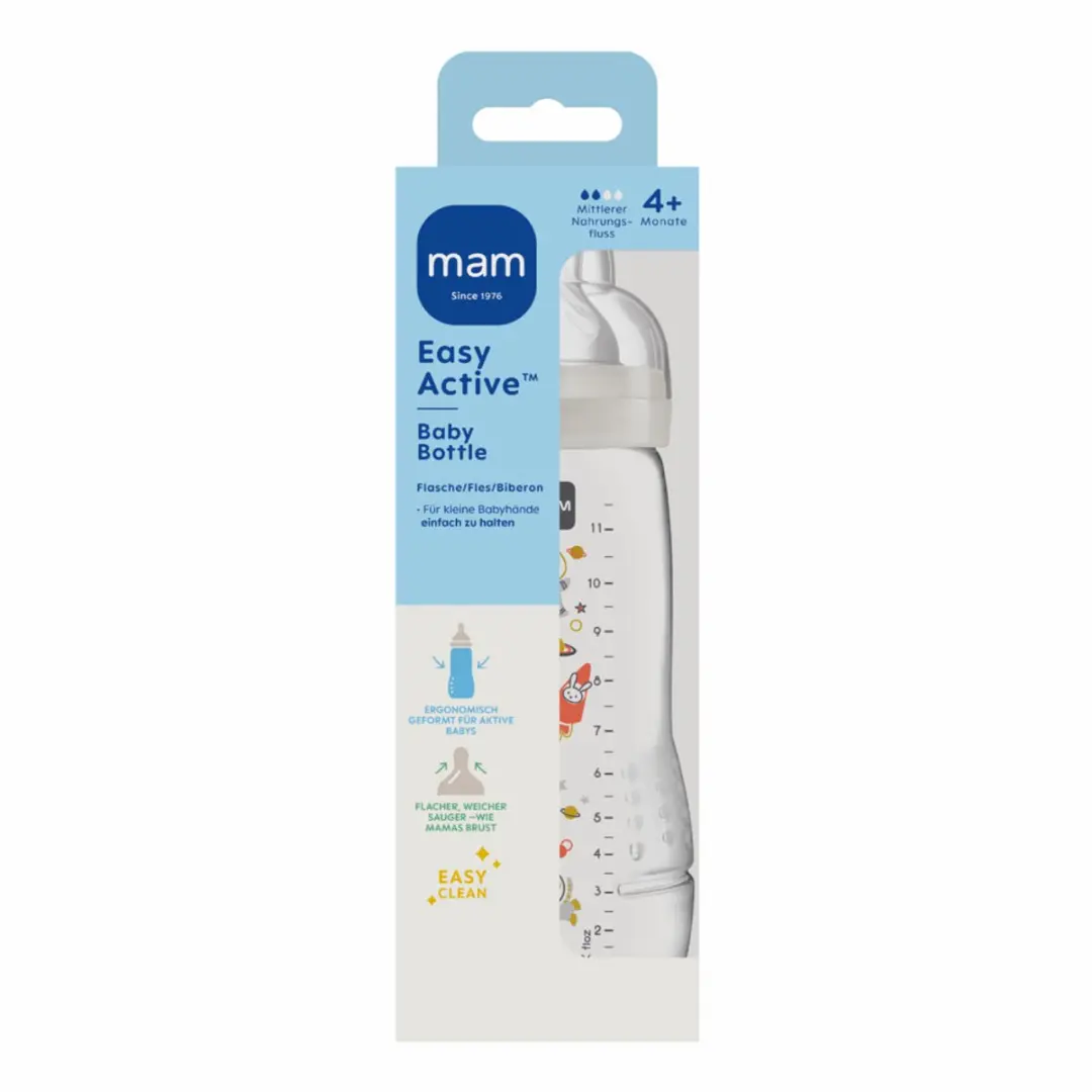MAM Babyfles Easy Active 4+ mnd 330ml - Transparant