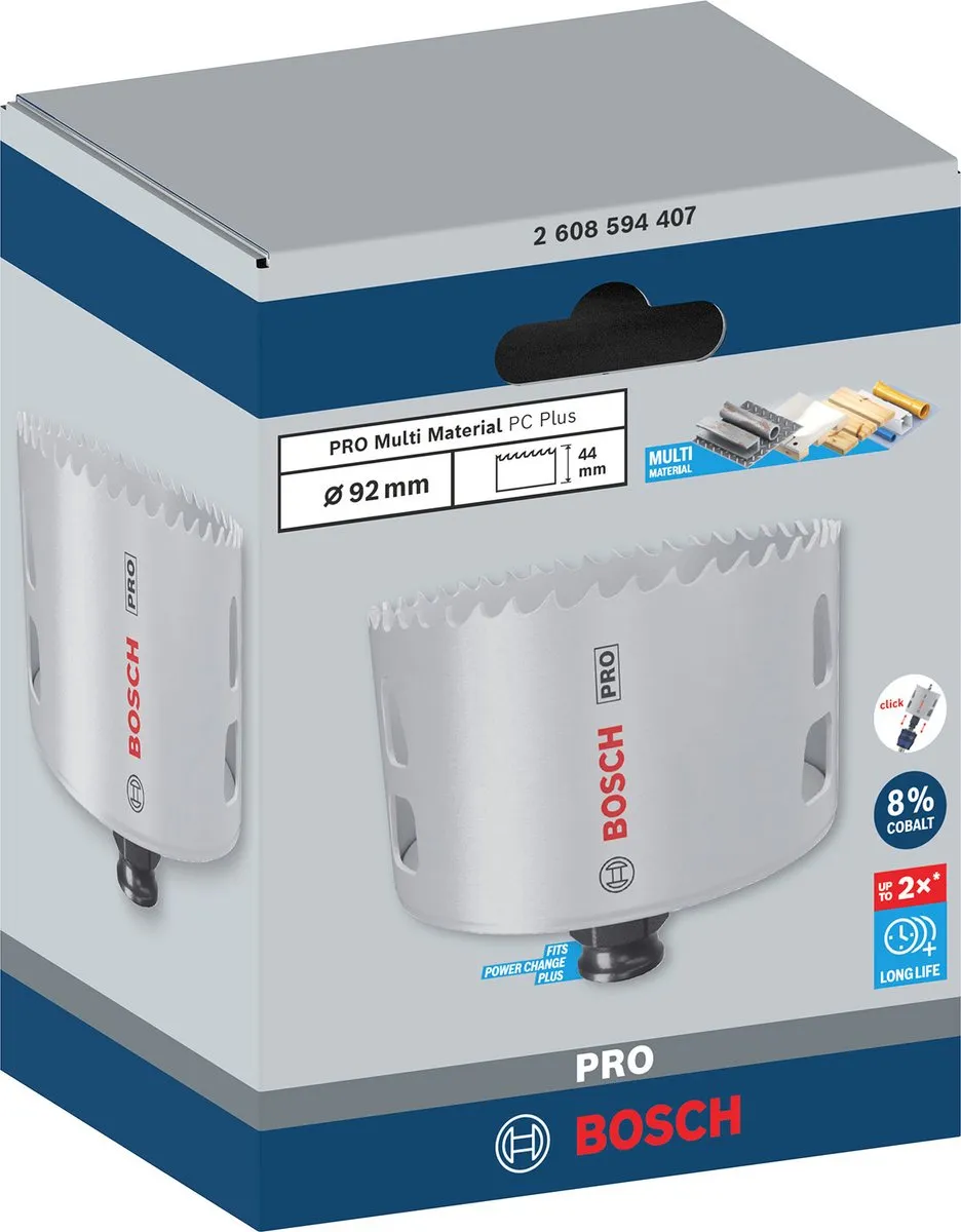 Bosch Professional Multi Materiaal PC Plus Gatenzaag 92mm 2608594407