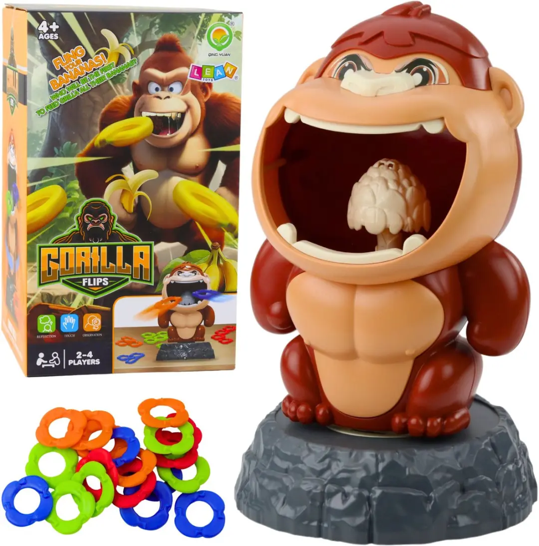 Lean Toys Behendigheidsspel Gorilla Roterende Geluidshoepels
