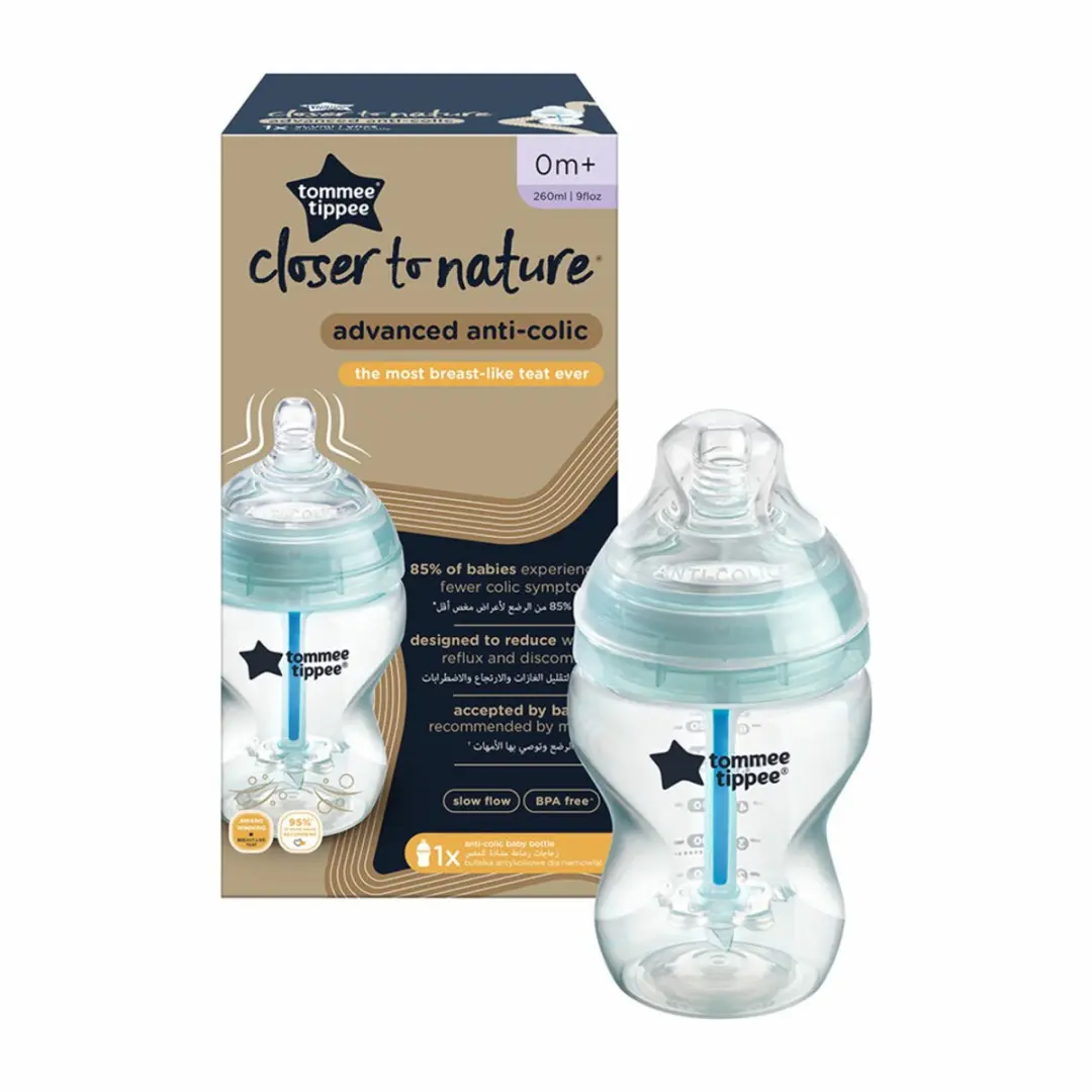 Tommee Tippee Closer to Nature Anti-Colic Zuigfles 260ml - 3 Stuks - Blauw/Transparant