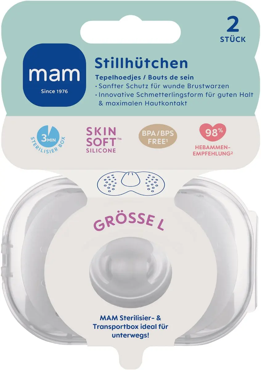 MAM Skinsoft Siliconen Tepelhoedjes - Maat L - 2 Stuks