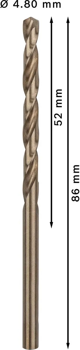 Bosch Professional ST. LINE HSS-CO Boor 4,8mm - 10 Stuks