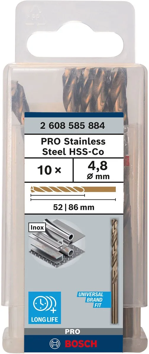 Bosch Professional ST. LINE HSS-CO Boor 4,8mm - 10 Stuks