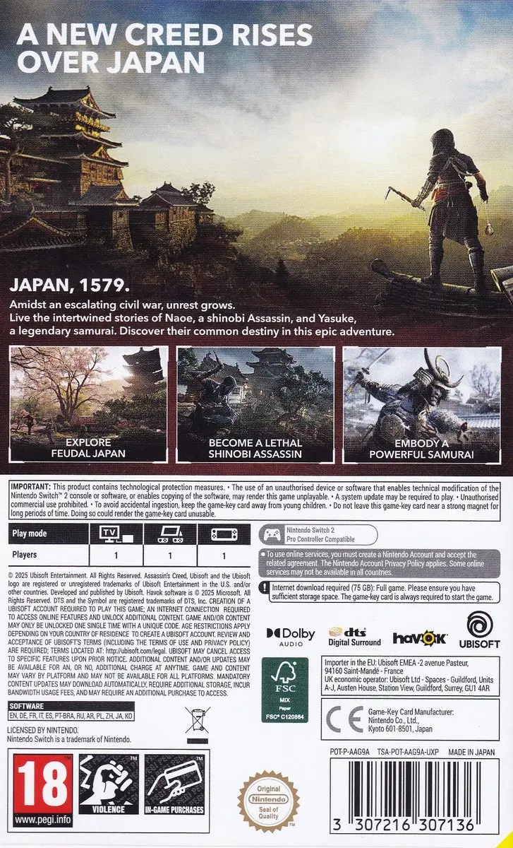 Ubisoft Assassin's Creed Shadows Switch 2