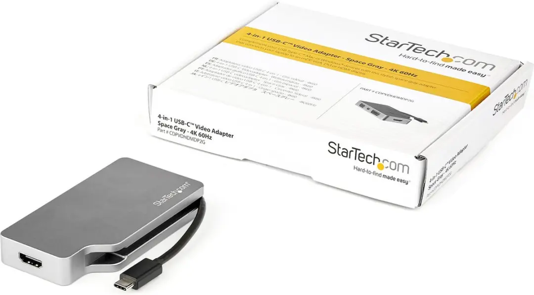 Startech USB-C 4-in-1 Multiport Video Adapter 4K60 - Metaal - afbeelding 3 van 6