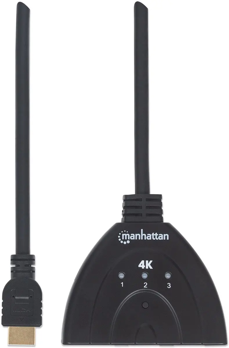 Manhattan 207874 HDMI Video Switch 3 Poorten - Zwart - afbeelding 4 van 6