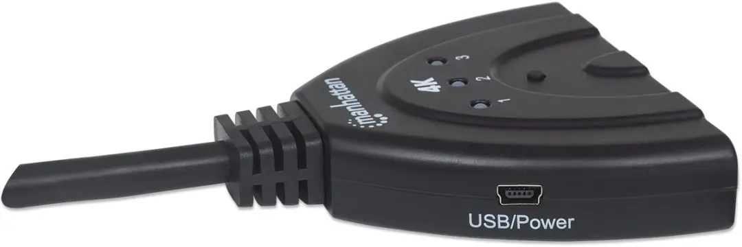 Manhattan 207874 HDMI Video Switch 3 Poorten - Zwart - afbeelding 3 van 6