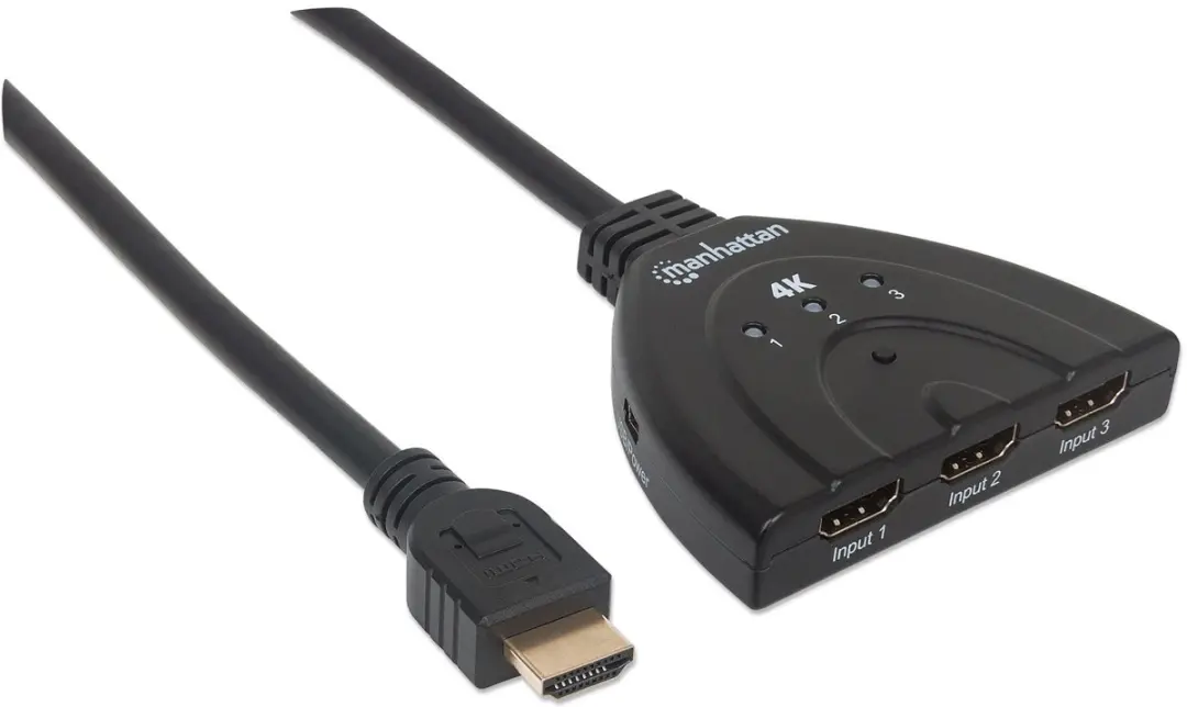 Manhattan 207874 HDMI Video Switch 3 Poorten - Zwart - afbeelding 5 van 6