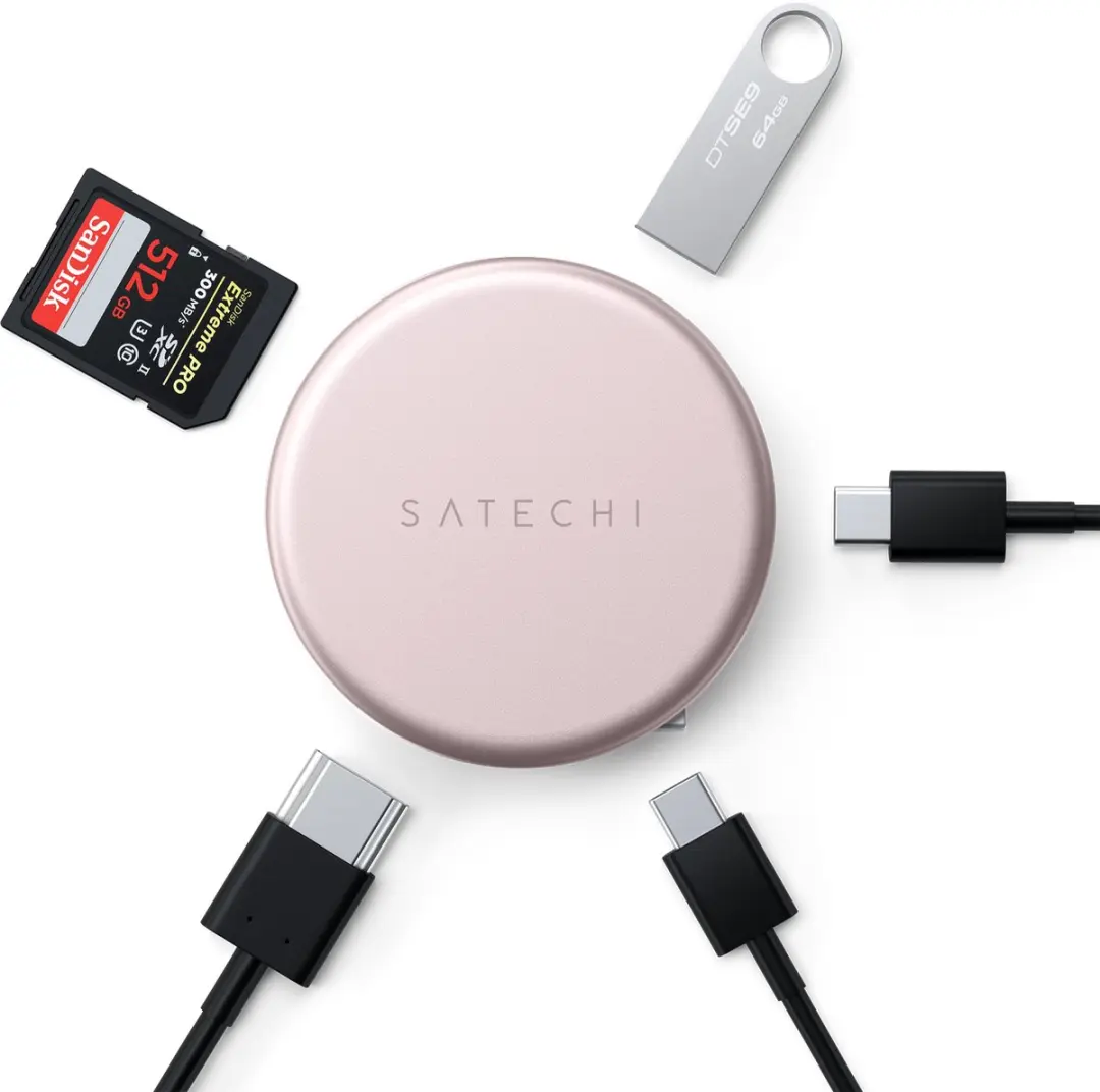 Satechi On-the-Go 5-in-1 Multiport Adapter ST-POTG5P - Roze