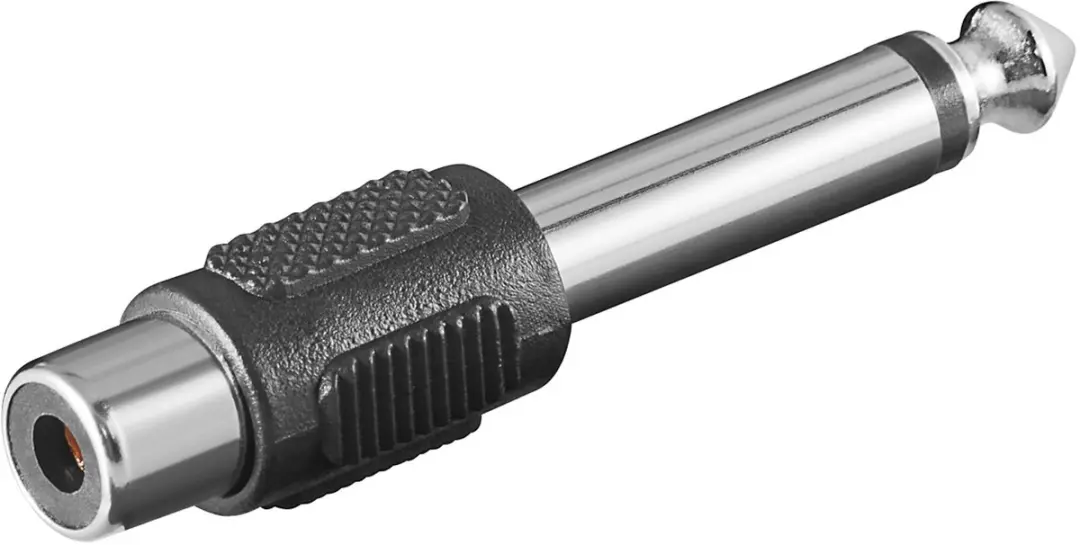 Goobay RCA-adapter naar mono AUX-jackplug 6,35 mm-stekker, 1x 6,35 mm jack-stekk