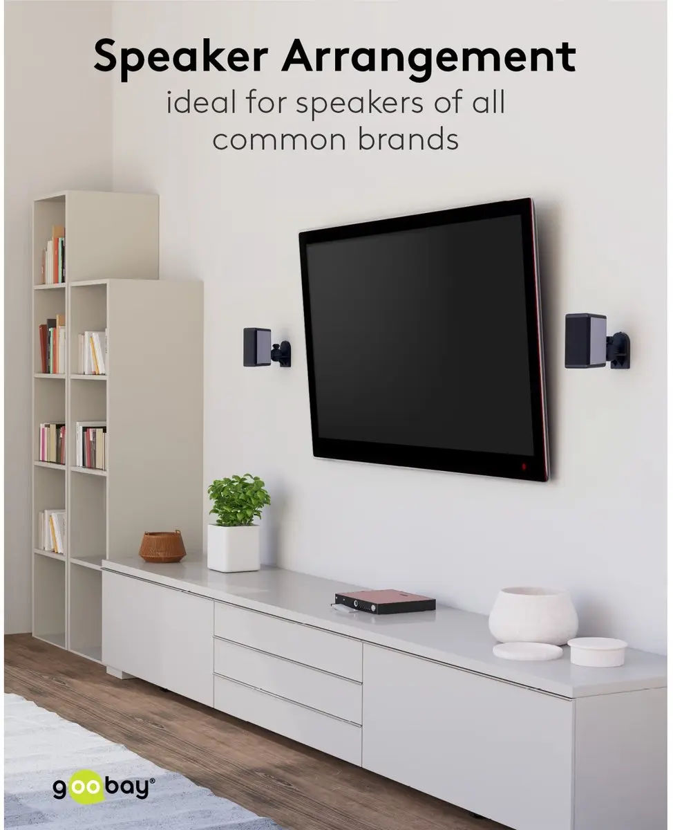Goobay 49391 Luidsprekerbevestiging - 4 Stuks - Zwart