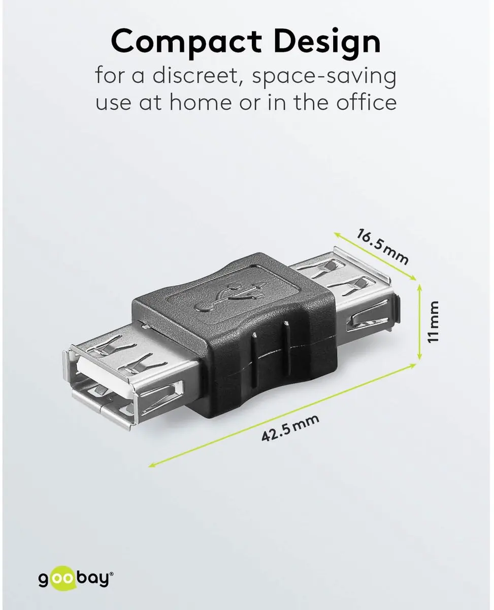 Goobay USB-A-adapter 2,5W - USB 2.0 - Zwart