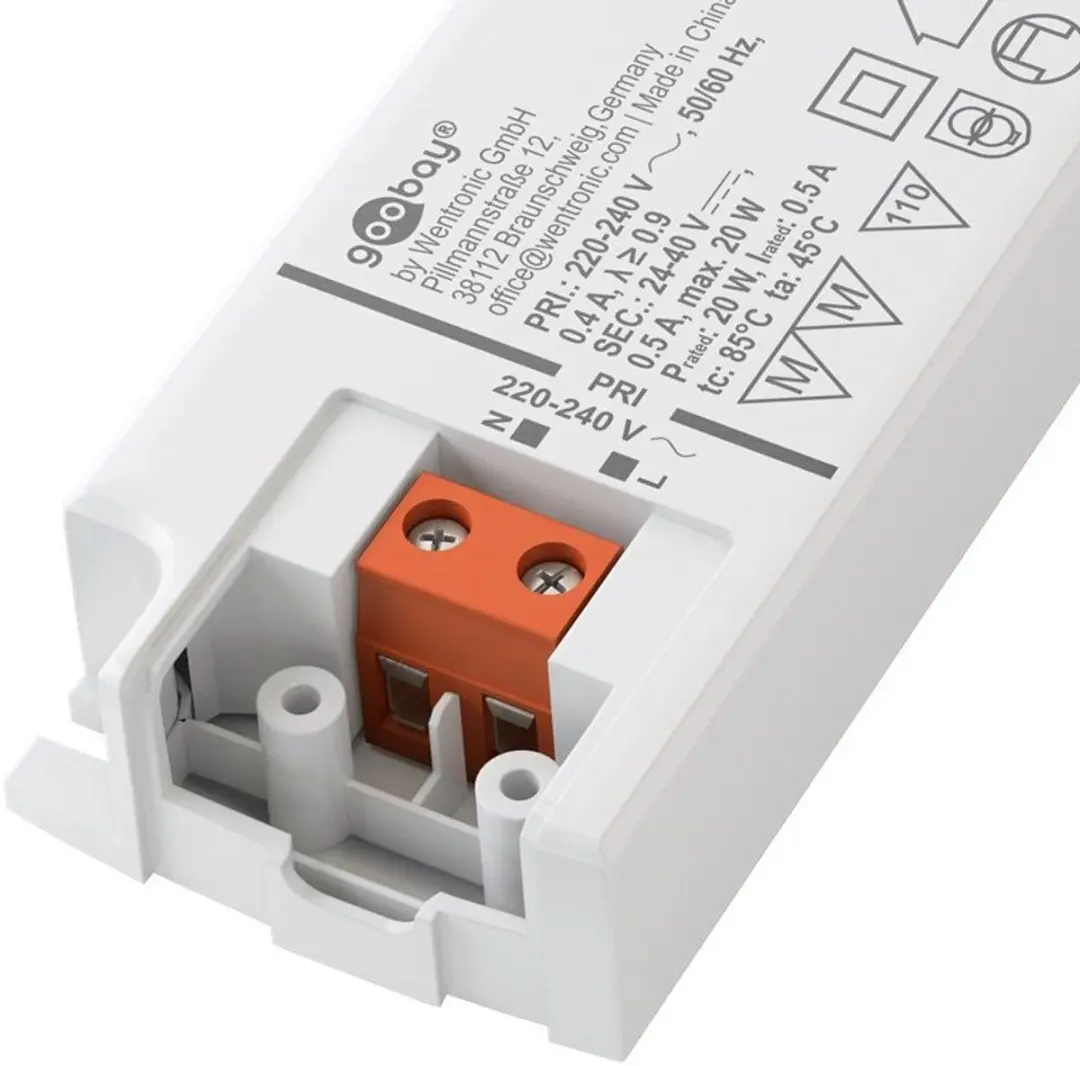 Goobay LED-trafo 20W 500mA Constant - Wit