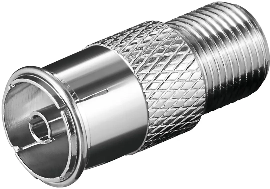 Goobay F-adapter: F-contrastekker naar coax-contrastekker, koperen-zinken adapte
