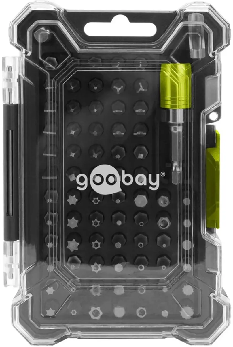 Goobay Tools Bithouderset met 72-delige bitset en snelwisselfunctie in transport