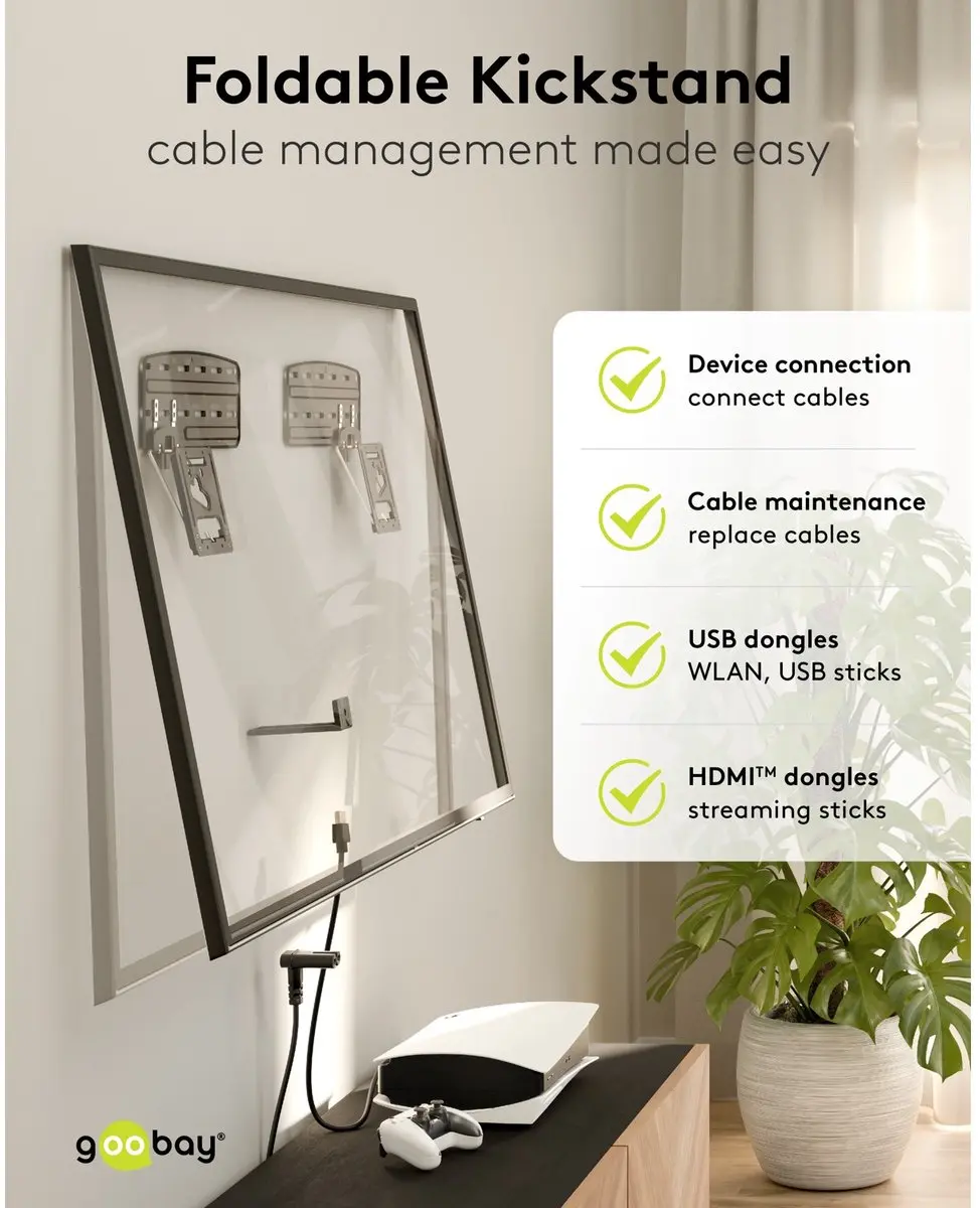 Goobay Ultraslim TV Muurbeugel FIXED 80341 - 43-100" - Zwart - afbeelding 6 van 6