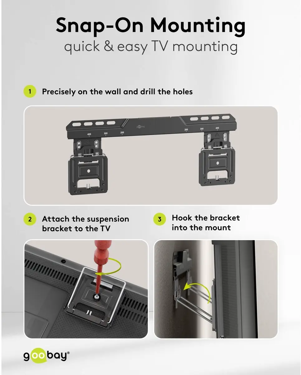 Goobay Ultraslim TV Muurbeugel FIXED 80353 - 32-75" - 75kg - Zwart