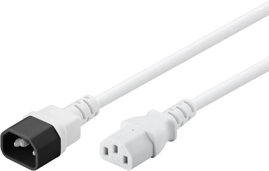 Goobay Koudapparaat Verlengkabel 1m - C14 naar Contactdoos - 10A - Wit