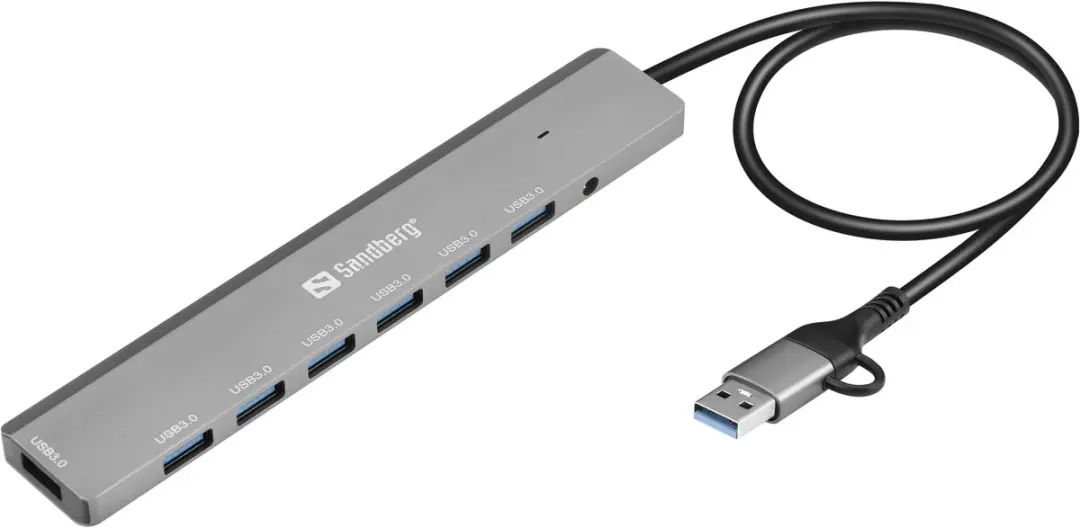 Sandberg 136-66 Interface Hub USB 3.2 - 7 Poorten - Grijs - afbeelding 4 van 5