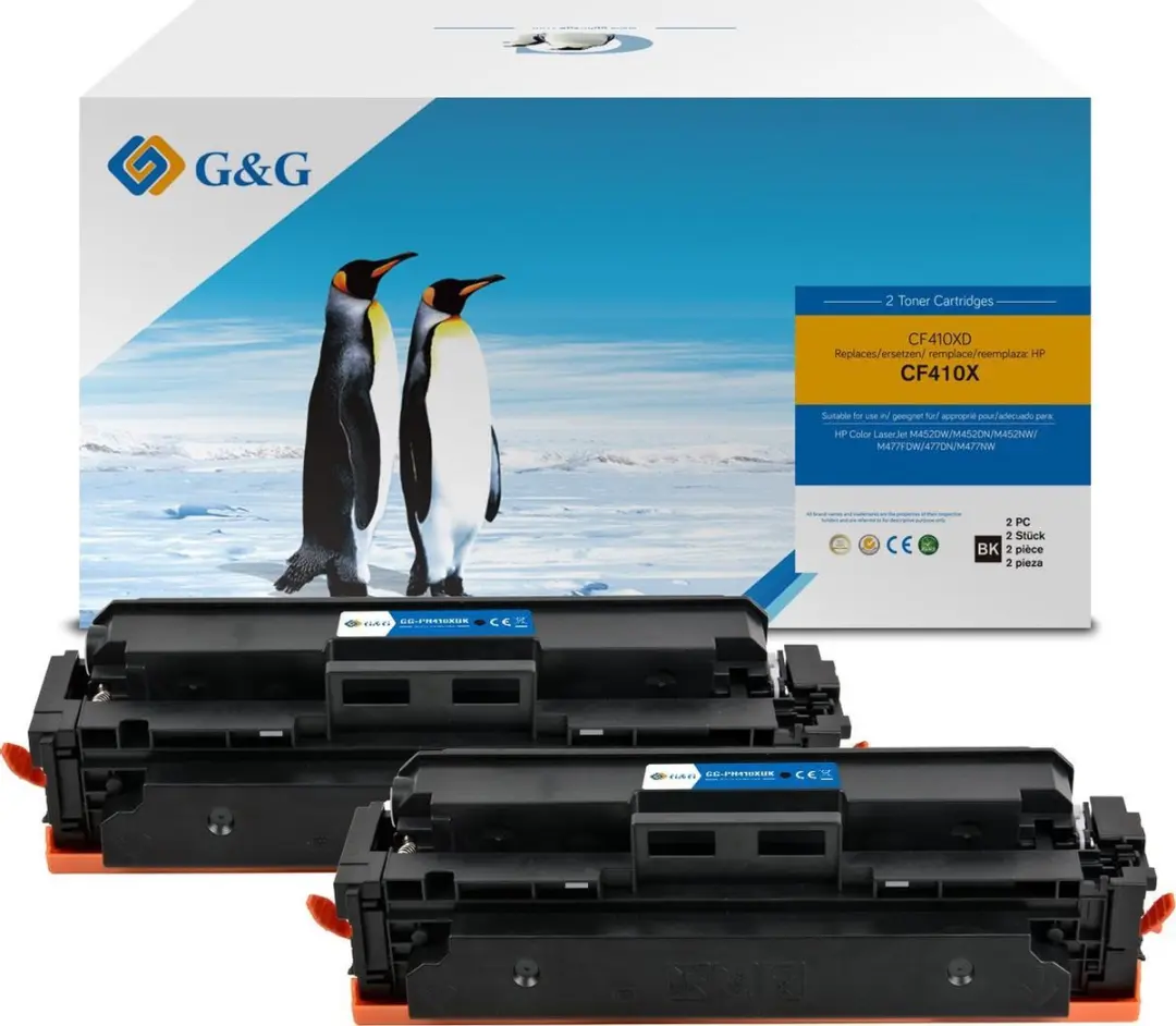 G&G Huismerk Toner Alternatief voor HP 410X (CF410X)  Zwart  2-pack Hoge Capacit