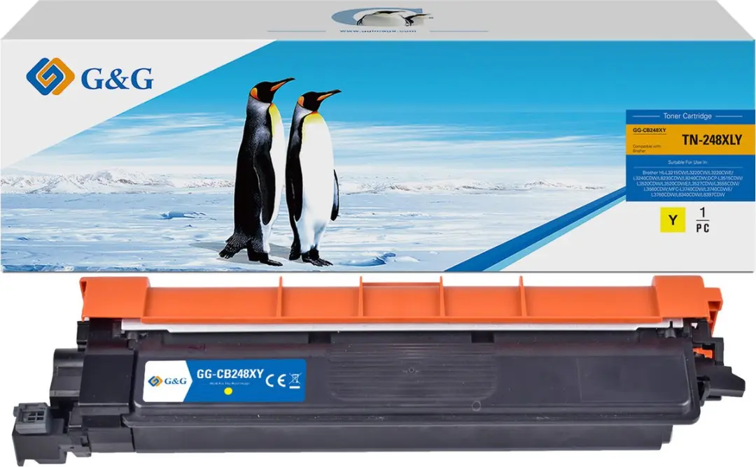 G&G TN248 XL Huismerk Toner Geschikt voor Brother TN-248 TN-248XL TN-248XLY Geel