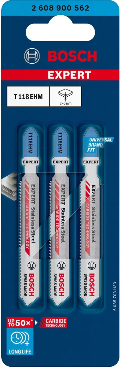 Bosch Professional T118EHM Decoupeerzaagblad - 3 Stuks - RVS