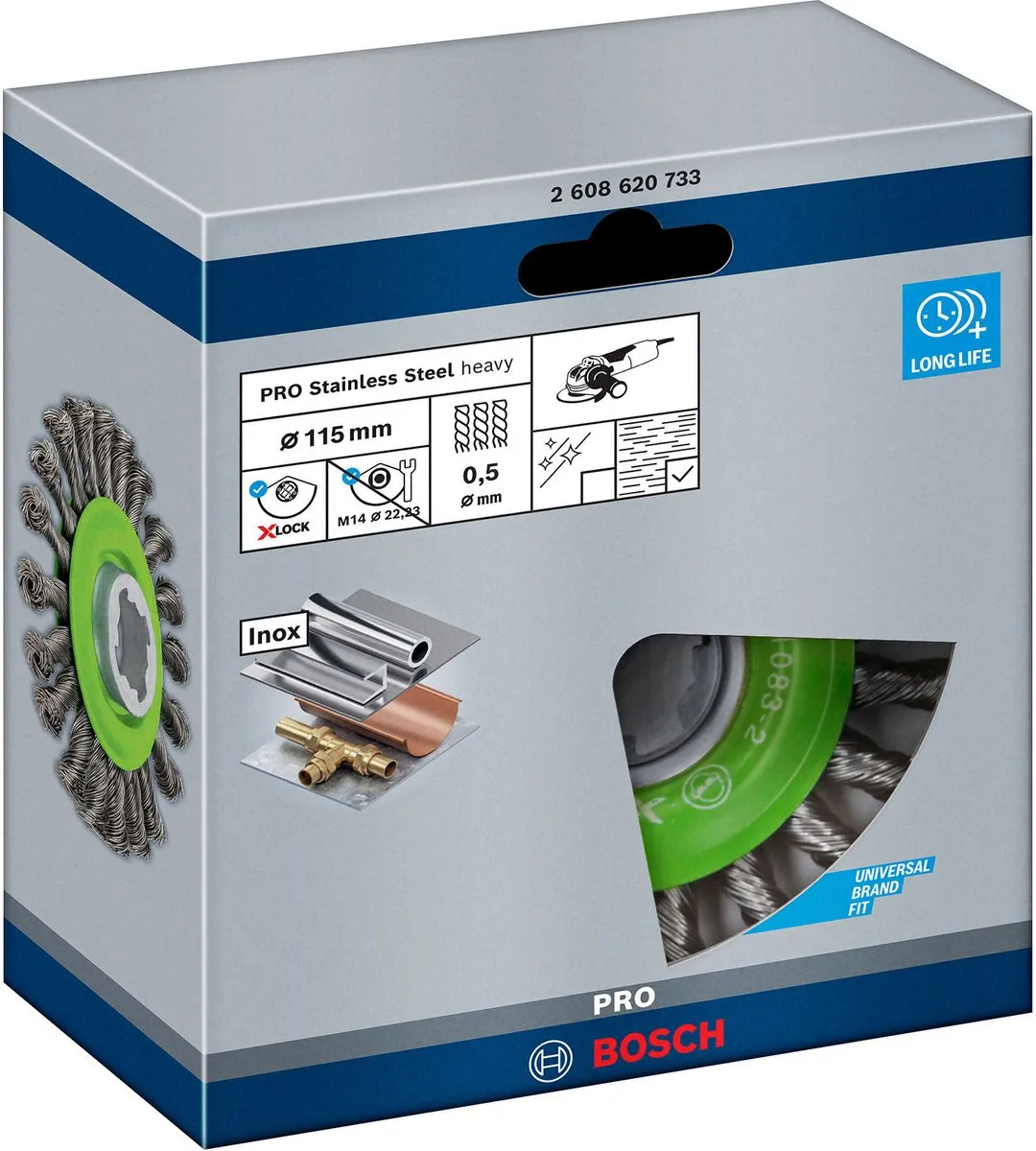 Bosch Professional X-Lock Schijfborstel RVS 0,5 x 115mm
