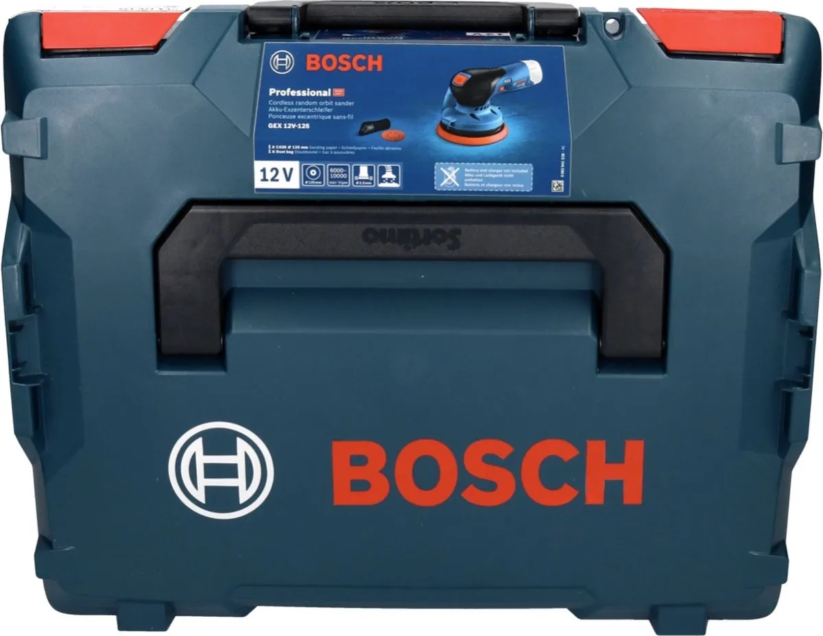 Bosch Professional GEX 12V-125 Excenterschuurmachine - 125mm - 2x 6.0Ah
