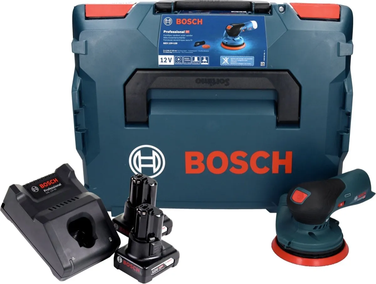 Bosch Professional GEX 12V-125 Excenterschuurmachine - 125mm - 2x 6.0Ah