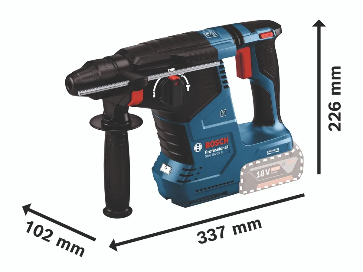 Bosch Professional GBH 18V-24 C Boormachine - 14mm Beton