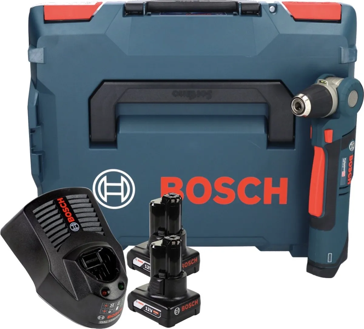 Bosch Professional GWB 12V-10 Haakse Boormachine - 2x 6.0Ah Accu + Lader