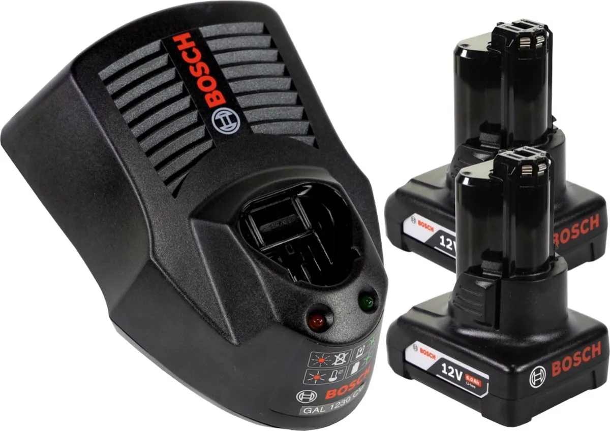 Bosch Professional GWB 12V-10 Haakse Boormachine - 2x 6.0Ah Accu + Lader