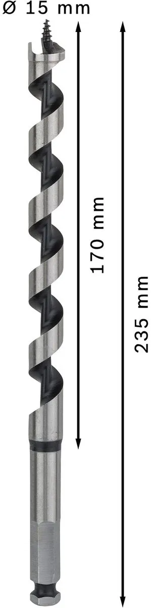 Bosch Professional Slangenboor 15x235mm Hout - 10mm - MPN 2608597629