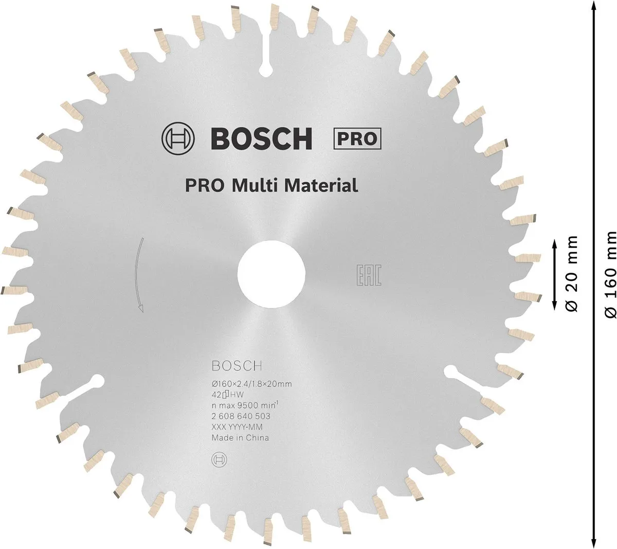 Bosch Professional CIRKZB MULTI Zaagblad 160mm - Metaal/Kunststof