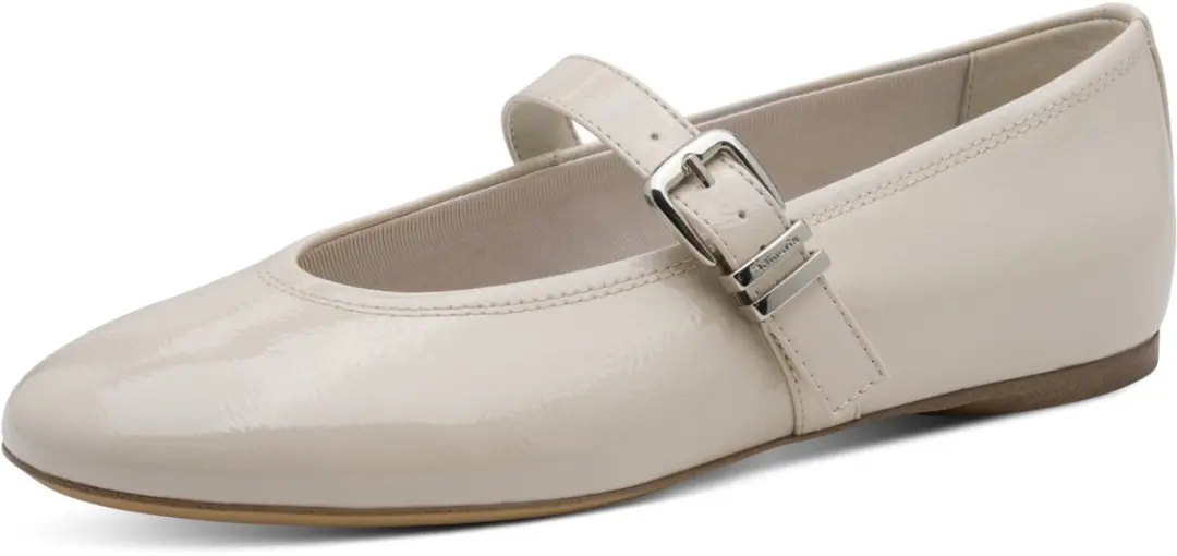 Tamaris damesballerina 1-22116-46-418 damesschoenen ivoor