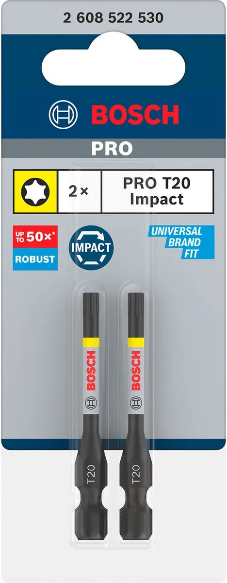 Bosch Professional PRO BITS IMPACT T20 55mm - 2 Stuks