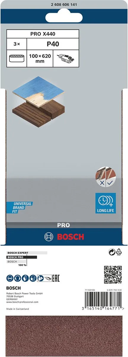 Bosch Professional 3 Banden 100x620mm Best Wood+Paint - 3 Stuks