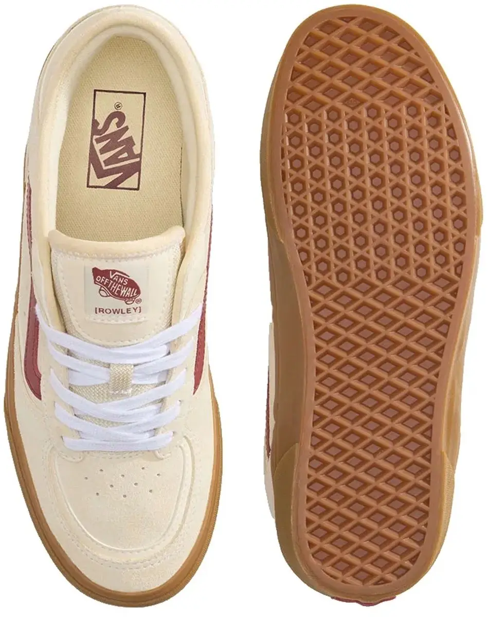 Vans Rowley Classic Schoenen - 42.5 Cream/Burgundy - afbeelding 3 van 4