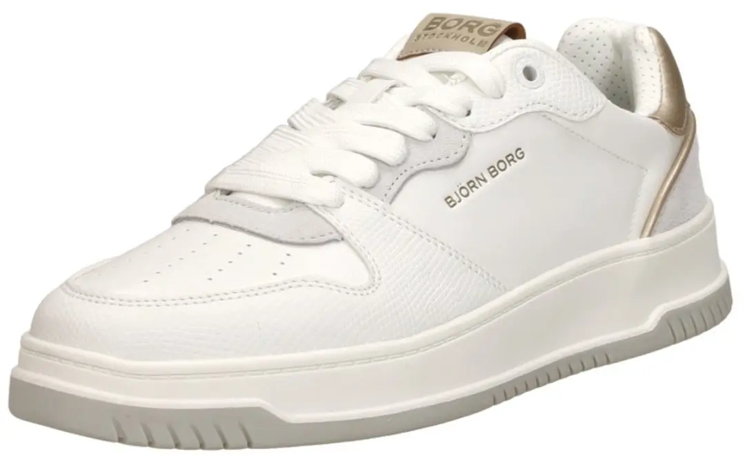 Björn Borg T2700 Dames Sneakers - Wit/Goud - afbeelding 4 van 6
