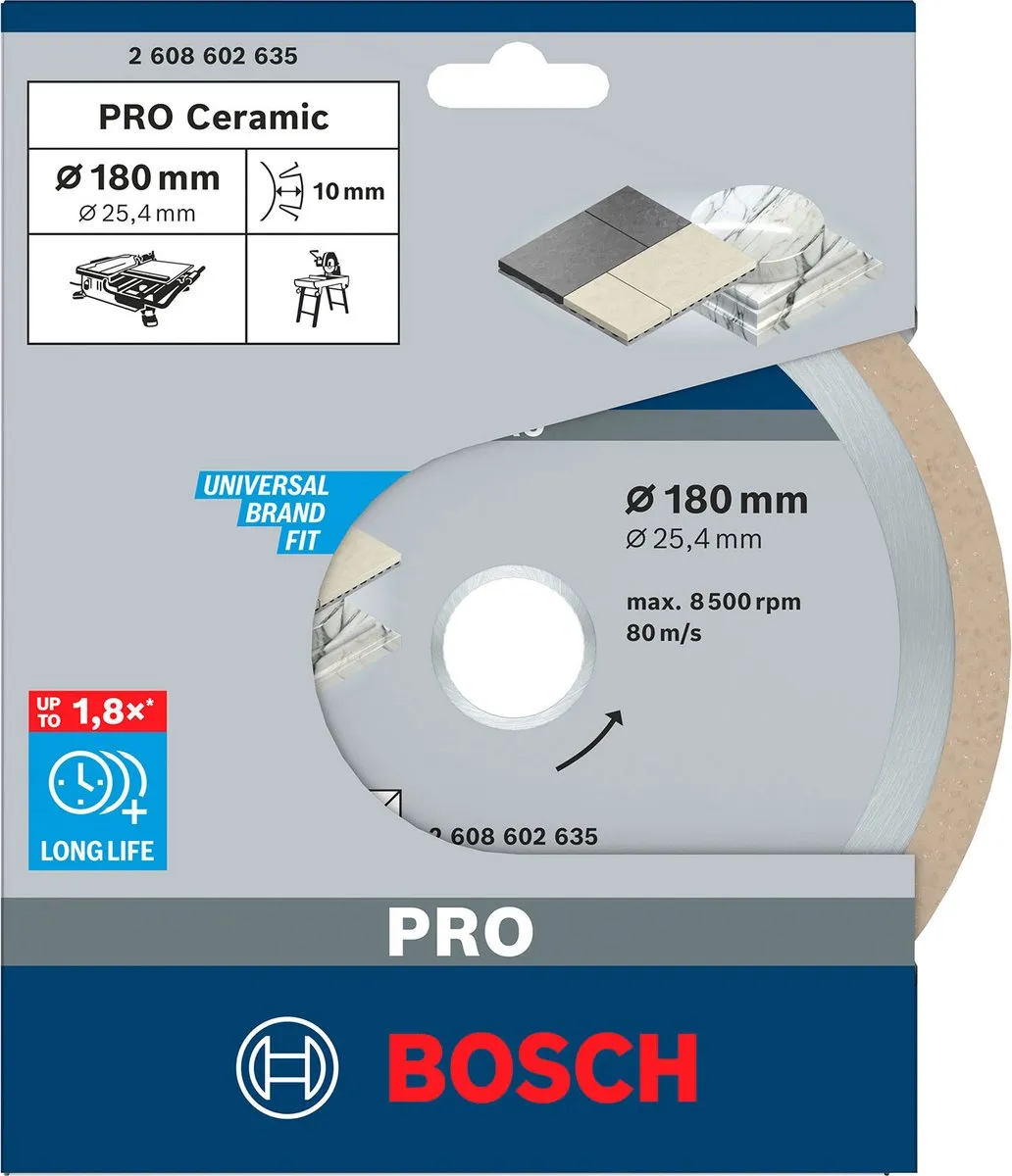 Bosch Professional Diamantschijf Best Ceramic 180mm - 25,4mm As