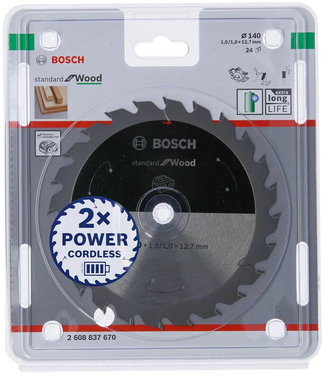 Bosch Professional Wood Accuzaagblad 140mm 24 Tanden - afbeelding 6 van 6