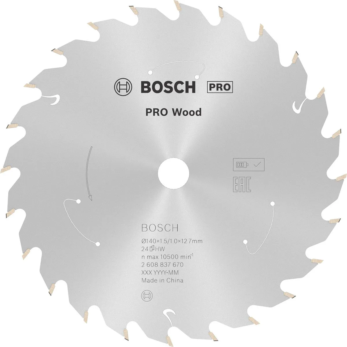 Bosch Professional Wood Accuzaagblad 140mm 24 Tanden