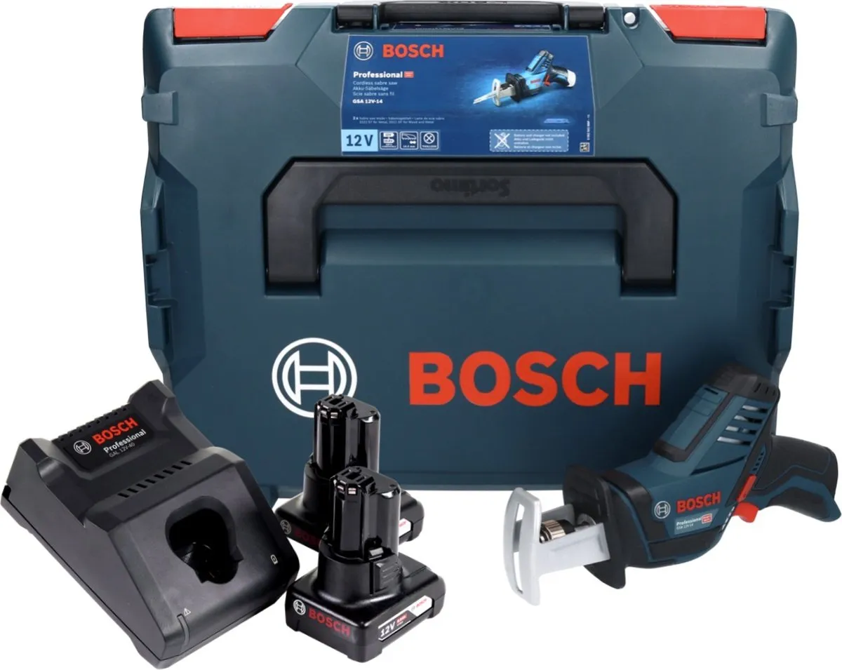 Bosch Professional GSA 12V-14 Accu-Reciprozaag - 2x 6,0Ah + Oplader