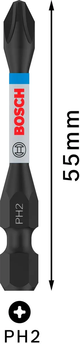 Bosch Professional PRO Schroefbit PH2 55mm Impact - 5 Stuks