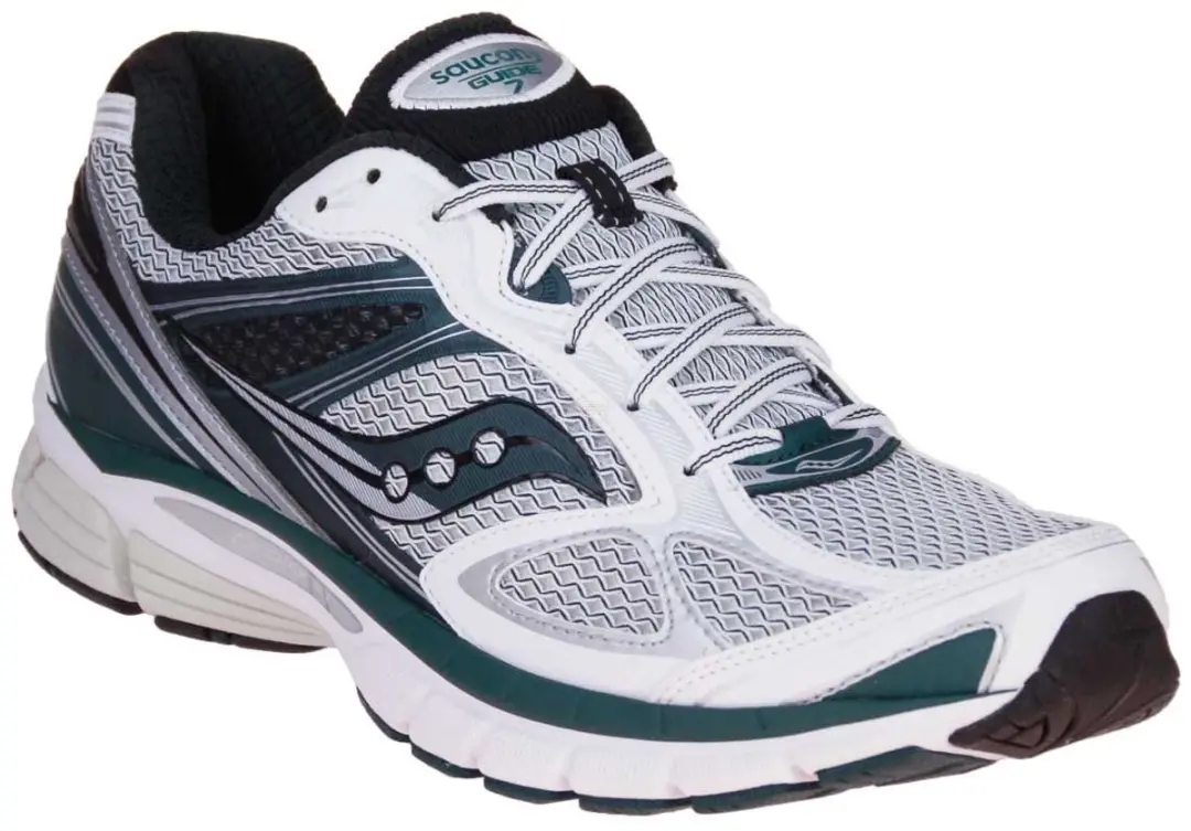 Saucony Guide 7 Hardloopschoenen 46 - Grijs/Wit/Zwart/ Groen - afbeelding 3 van 6