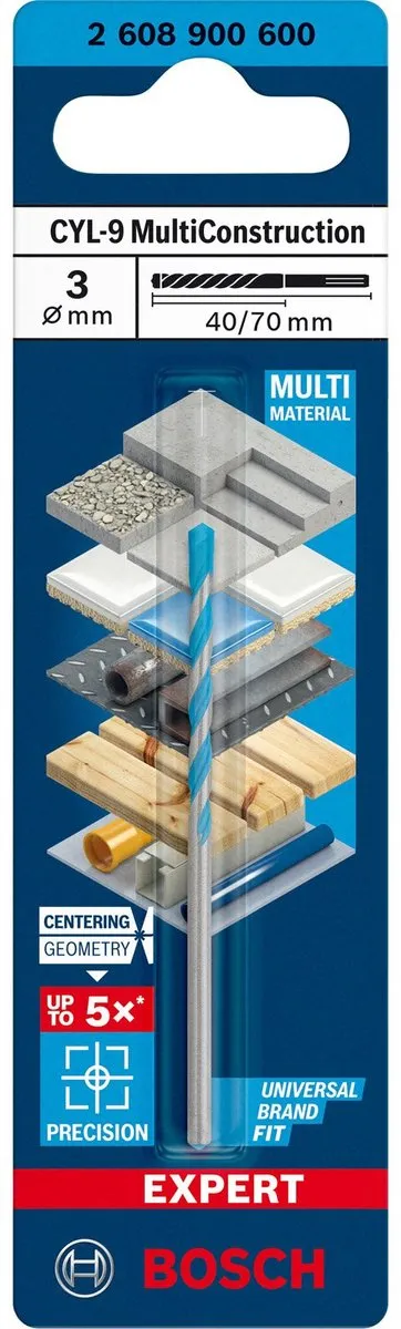 Bosch Professional CYL-9 MultiConstruction Boor 3mm - 1 Stuk