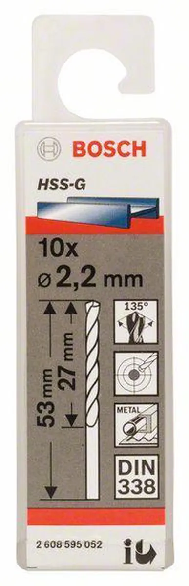 Bosch Professional ST. LINE 2.2mm HSS-G Metaalboren - 10 Stuks