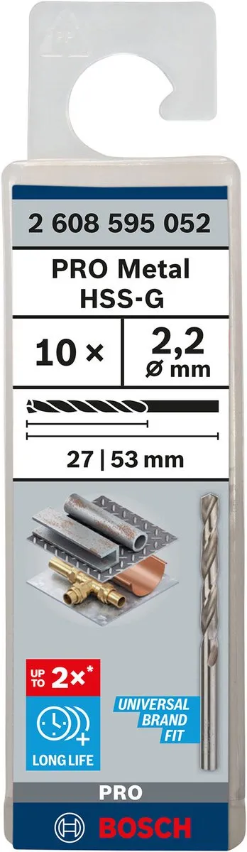 Bosch Professional ST. LINE 2.2mm HSS-G Metaalboren - 10 Stuks